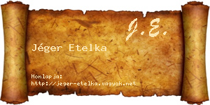 Jéger Etelka névjegykártya