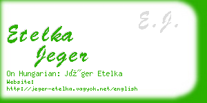 etelka jeger business card